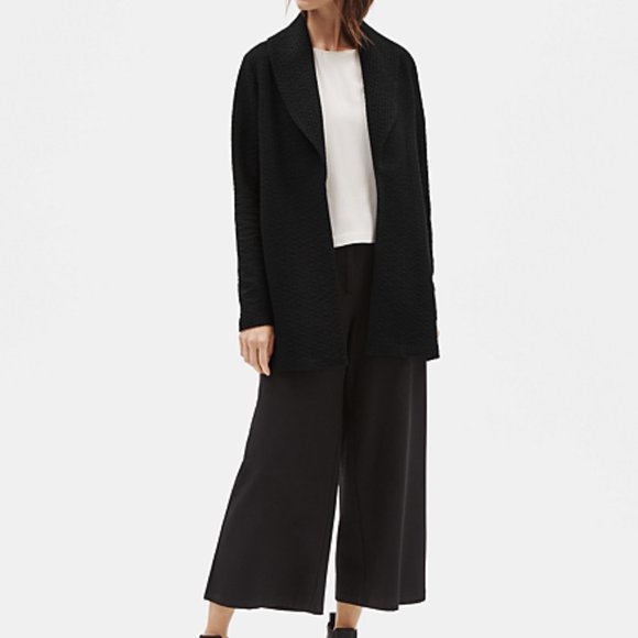 COTTON TENCEL STRETCH SHAWL COLLAR JACKET - Picture 3 of 4